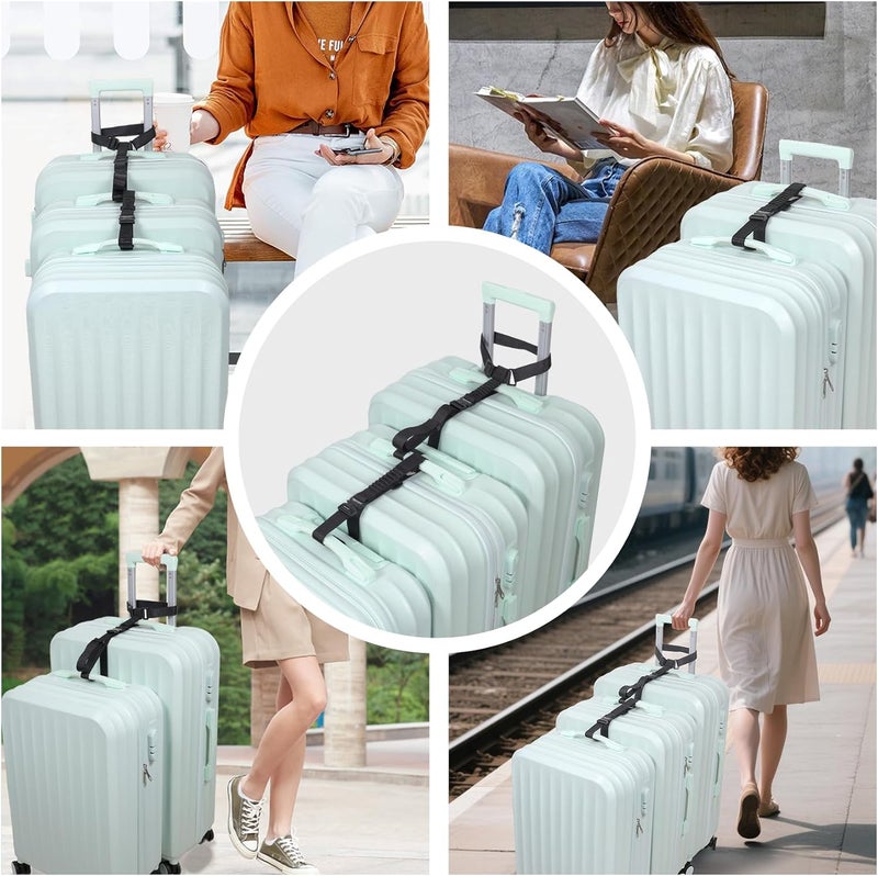 Vigorport Luggage Straps, Metal Luggage Connector Straps for Suitcases, Stretchable Add a Bag Adjustable Accessories Travel Belts (Black, Large) - Image 5